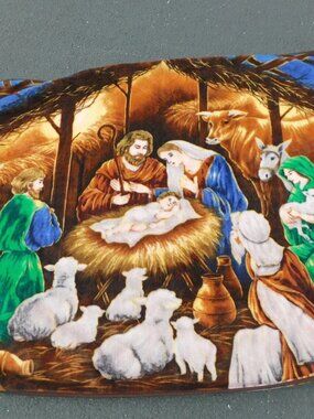 NorthWest Company Manger Nativity Scene Fleece Throw Blanket 48"X 60”